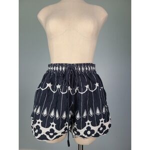 Scarlett Poppies Sz L Paper Bag Shorts Pam Print Quiet Luxury Elevated Basics